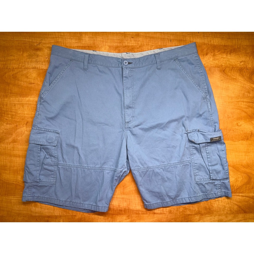 Wrangler Mens Blue Cotton Cargo‎ Shorts Size 42 Casual Outdoor Twill